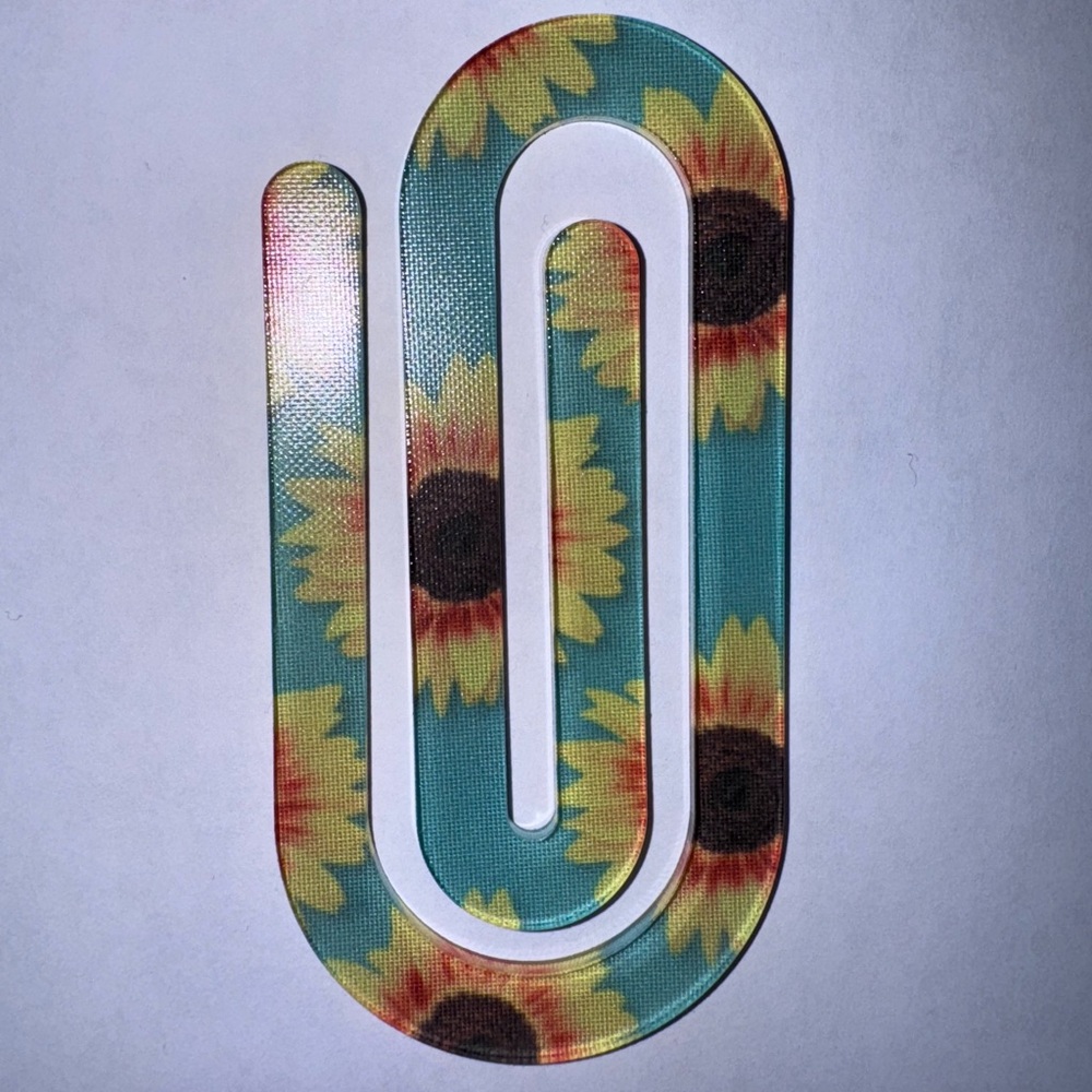 Sunflower Patterned Paperclip Bookmark